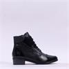 Remonte Low Block Heel Laced Ankle Boot - Black Combi